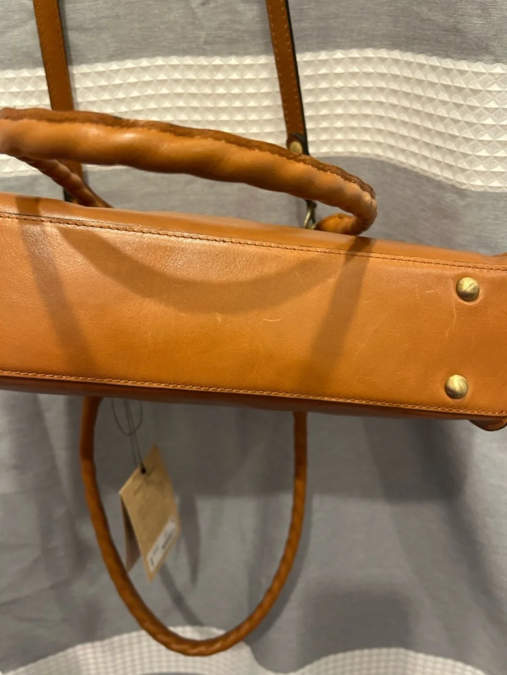 NWT Patricia Nash Calvi Biscuit Leather Satchel Crossbody Bag